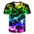 Kids Boys' 3D Vertigo T shirt Tee Short Sleeve Rainbow Optical Illusion Color Block 3D Print Blue Purple Black Children Tops Summer Basic Streetwear Sports