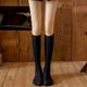 Women's Knee High Socks Home Gift Daily Solid Color Retro Polyester Knit Business Formal Casual Warm Elastic 1 Pair