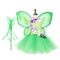 Tinker Bell Fairytale Princess Tiana Dress Flower Girl Dress Tulle Dresses Girls' Movie Cosplay Cosplay Gray Green Yellow Dark Green Children's Day Masquerade Dress