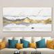 Landscape wall art gray gold oil paintinga Hand-painted abstract acrylic painting on canvas extra large wall art abstract Boat canvas textured wall art Home Decor (No Frame)