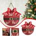 Brenberke Christmas Wooden Christmas Hanging Sign Circular Interior Decoration Hanging Decorations Christmas Decoration House Number Bow