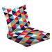 2-Piece Deep Seating Cushion Set modern seamless colorful geometry triangle pattern color abstract Outdoor Chair Solid Rectangle Patio Cushion Set