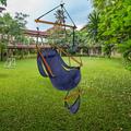 Hanging Chair with Cup Holder Oxford Cloth Hammock Chair Hanging Rope Swing Load Capacity 220 lb for Outdoor Blue