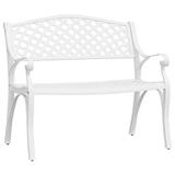 Irfora parcel Bench Patio Bench Cast Aluminum White Bench Wood Bench Chusui Bench 40.2in Cast Seat Bench Deck Porch Park Lawn DecorFurniture Bench Deck Box Bench Seat Bench