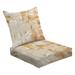 2-Piece Deep Seating Cushion Set Colorful geometry ornamental textile texture Grunge carpet colorful Outdoor Chair Solid Rectangle Patio Cushion Set