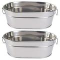 Snack Bucket Seafood Desktop Stand Container Multifunction Stainless Steel 2 Pcs