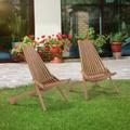 Ktaxon 2 Pack Wood Folding Chair Acacia Wood Chairs for Outdoor and Indoor Sturdy Frame Portable Chair for Garden Patio Yard Lawn Sitting Room