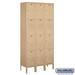 Salsbury 12 in. x 6 ft. x 12 in. 3 Wide Four Tier Standard Metal Locker - Tan - Assembled