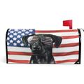 senya Mailbox Cover Magnetic for American Independence Day July 4th Standard Size American Flag Star Black Lab Dog Letter Post Box Cover Home Garden Decoration