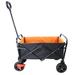 HQZX Mini Folding Wagon Garden Shopping Beach Cart Black+Yeelow+Brake