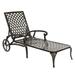 Capri Chaise Lounge Chair Outdoor Cast Aluminum Pool Lounge Chairs with Adjustable Backrest and Moveable Wheels Bronze