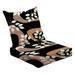 2-Piece Deep Seating Cushion Set Abstract creative Modern artistic Contemporary graphic Pattern Outdoor Chair Solid Rectangle Patio Cushion Set