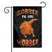 Gobble Til You Wobble AIF4 Thanksgiving Grill Dabbing Turkey Burlap Garden Porch Lawn Flag Farmhouse Decorations Mailbox Decor Welcome Sign 12x18 Inch Mini Double Sided Flax Nylon Linen Fabric