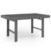 Grey Aluminum Tall Patio Dining & Coffee Table - Rectangular Outdoor Sofa Table for High Dining