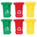6 Pcs Garbage Sorting Bin Toy Toys for Kids Lilys Child Trash Gift Can Abs