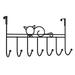 7 Hooks Towel Hanger Organizer Black Coat Hooks Cat Design Door Storage Rack