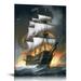 Nawypu Art Posters Pirate Ship Sailing Poster Aesthetic Posters Canvas Wall Art Prints for Wall Decor Room Decor Bedroom Decor Gifts Posters