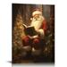 Nawypu Vintage Christmas Canvas Wall Art Santa Claus Reading Booking Pictures for Wall Decor Merry Christmas Poster Hobby Lobby Santa Picture Xmas Wall Decorations Gifts