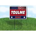 TOULME FLAG RED 2024 18inx24in Yard Road Sign w/ Stand