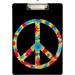 GZHJMY Tie Dyed Peace Love Symbol Clipboards for Kids Student Women Men Letter Size Plastic Low Profile Clip 9 x 12.5 in Silver Clip Whiteboard Clipboards