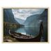 Nawypu Old Viking Longship Landscape Boat Norway Lake Poster Picture HD Canvas Print Famous Artwork Beautiful Home Decor Bedroom Holiday Moving Gift Wall Art Decor Wooden