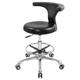 Drevy Rolling Stool Task Chair Drafting Adjustable with Wheels and Backrest Heavy Duty for Office Kitchen Medical Dentist Shop Lab and Home(with Footrest)