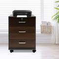 Mobile File Cabinet 3 Drawer Rolling Printer Stand with Lockable Wheels Modern Mobile Filing Storage Cabinet Organizer with Drawers and Handle for Home Office Bedroom Dorm