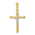 14k Two-Tone Polished Jesus Crucifix Pendant