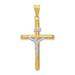 14k Two-Tone Polished Jesus Crucifix Pendant