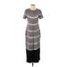 Daily Practice By Anthropologie Casual Dress - Midi High Neck Short sleeves: Gray Tie-dye Dresses - Women's Size Small