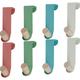 GHOJET 8Pcs Door Hanger Hook Metal Over Door Hook Fashion Clothes Hanger Behind Door Hook with Wooden Ball Multi-Color/White Door Coat Hanging Hook Single Hook Hanger for Hanging Clothes