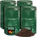 4 Pieces Compost Bin AIF4 Bags Large 34 Gallon Yard Waste Bags Lawn Bags Heavy Duty Garden Bag Composting Bags Garbage Can Outdoor Container with Zipper Lid and Handles for Loading Leaf Trash
