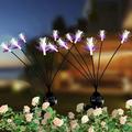 Deagia Solar Lights Clearance Solar Garden Lights - 6 Head Floral Sway Light Solar Light Solar Sway Lights Sway with The Wind Solar Outdoor Lights Solar Garden Decorative Lights Patio Ya