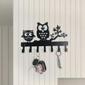 Keys Holder for Wall Metal Vintage Owl Keys Hook Home Decor Key Hanger Decorative with 7 Hooks Black Kitchen Window Shelf Over Sink for Plants Purse Hook Foldable Door Wreath Hook Large Utility Hooks