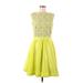 Just... Taylor Cocktail Dress - A-Line: Green Jacquard Dresses - Women's Size 8