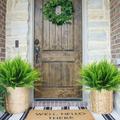 UV Resistant Lifelike Artificial Boston Fern Artificial Ferns for Outdoors Boston Ferns Artificial Plants Fake Boston Fern for Porch Window Home Decor