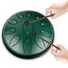 Ironkoi 11 Notes 6 Inches Steel Tongue Drum Set C Key with Travel Bag Mallets Music Book Finger Picks Percussion Instrument for Yoga Meditation Musical Education Entertainment Concert (Green)