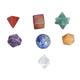 7pcs Chakra Healing Crystals Geometric Patterns Shape Semi Precious Stone Decorative Positive Energy Crystals Ornament Color Mixed