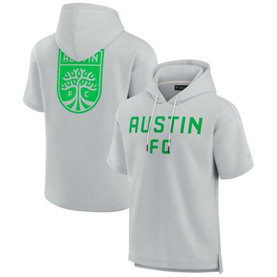 Unisex Fanatics Grauer Austin FC Elements Superweicher Fleece-Kapuzenpullover mit kurzen Ärmeln Image
