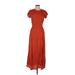 Urban Outfitters Casual Dress - Midi Crew Neck Short sleeves: Orange Print Dresses - Women's Size Medium