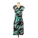 Tommy Bahama Casual Dress - Sheath: Teal Graphic Dresses - Women's Size Small