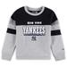 Girls Youth New Era Gray York Yankees Colorblock Pullover Sweatshirt