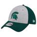 Men's New Era Heather Gray/Green Michigan State Spartans Two-Tone 39THIRTY Flex Hat