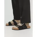 Jack & Jones Mens Suede Slip-On Sandals - 8 - Black, Black,Tan