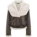 JW Anderson , Shearling Trim Jacket with Shawl Collar ,Gray female, Sizes: S, 2XS