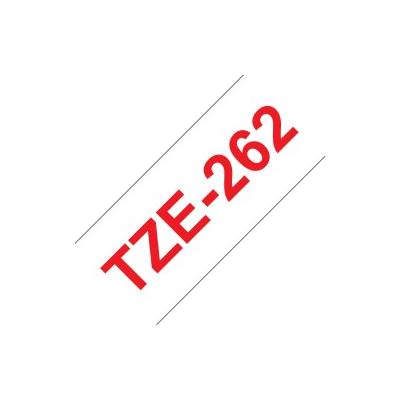 Brother TZE-262 Etiketten erstellendes Band Rot aud Weiss