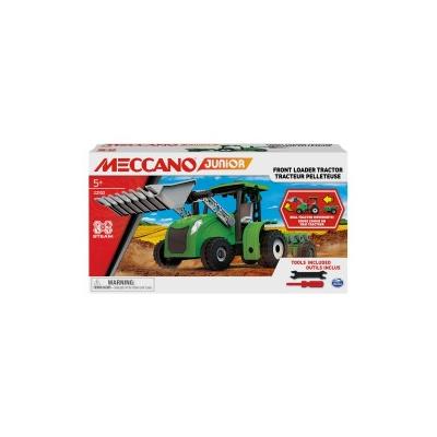 Spin Master Meccano Junior, Frontlader-Traktor mit beweglichen Teilen und echten Werkzeugen, Spielzeugmodellbausatz