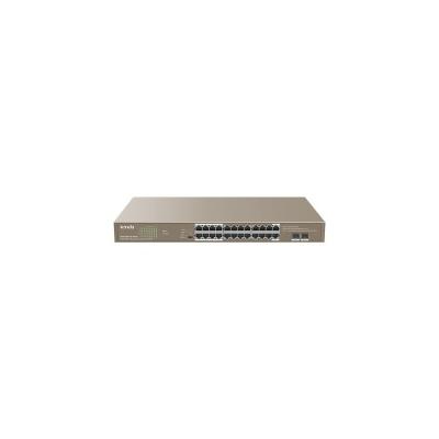 Tenda TEG1126P-24-410W Netzwerk-Switch Unmanaged Gigabit Ethernet (10/100/1000) Power over (PoE) 1U Braun