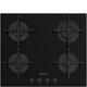 SMEG PIANO COTTURA INCASSO GAS 4 ZONE FILO 60CM NERO PV264B