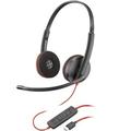 POLY Blackwire 3220 Stereo USB-C-Headset +USB-C/A Adapter (Packungseinheit)